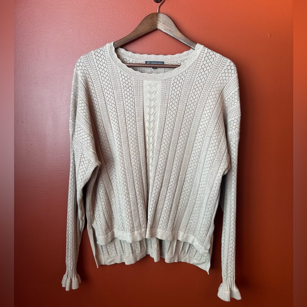 Adrianna Papell Textured Knit Sweater in Cream